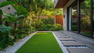 Bild zu Wege- und Terrassengestaltung (Gartenweg aus Platten) von deinen Garten Profis aus dem Rhein Main Gebiet